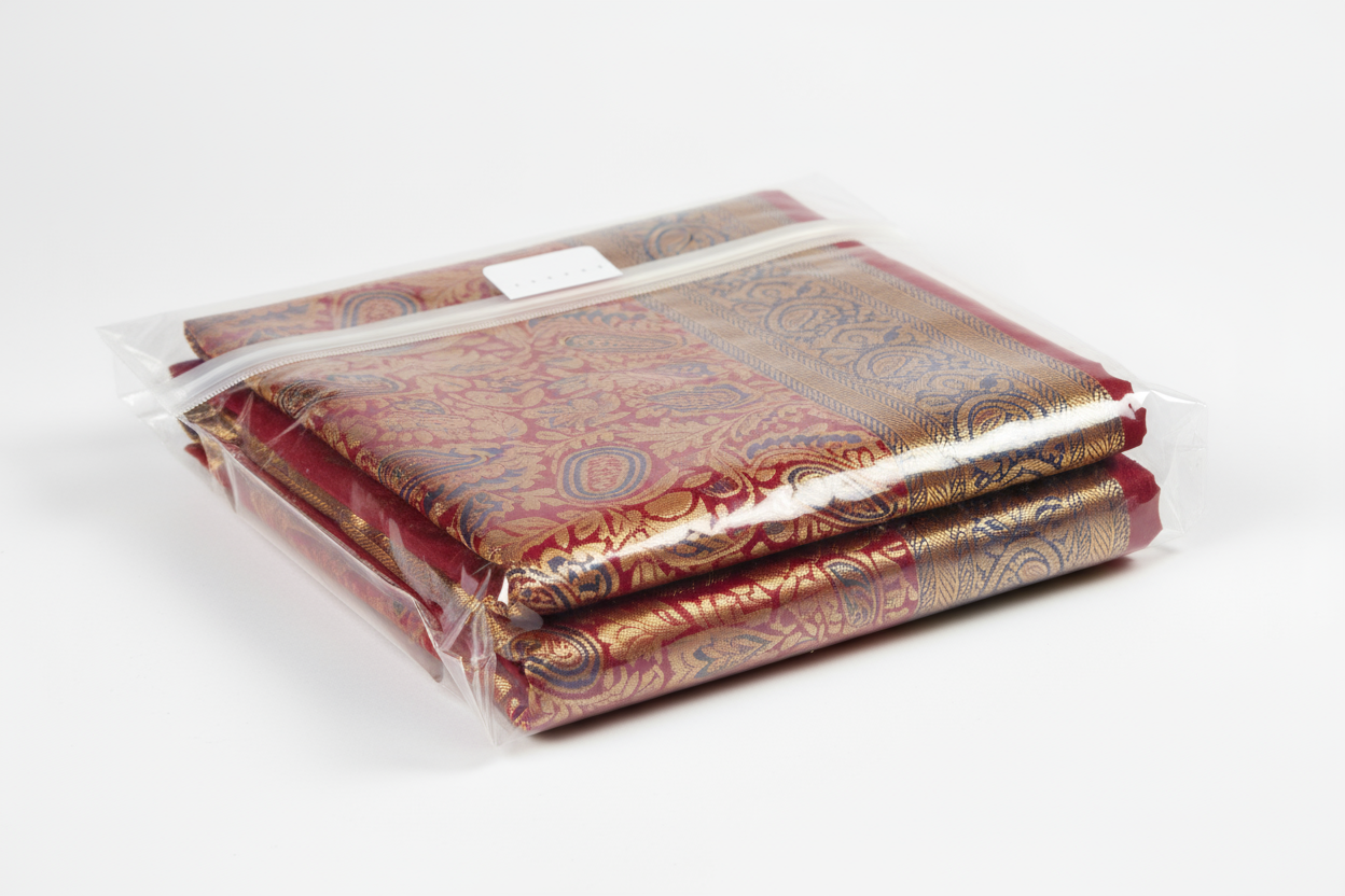 self-adhesive bag in use saree packing and matirAL POLYTHEN