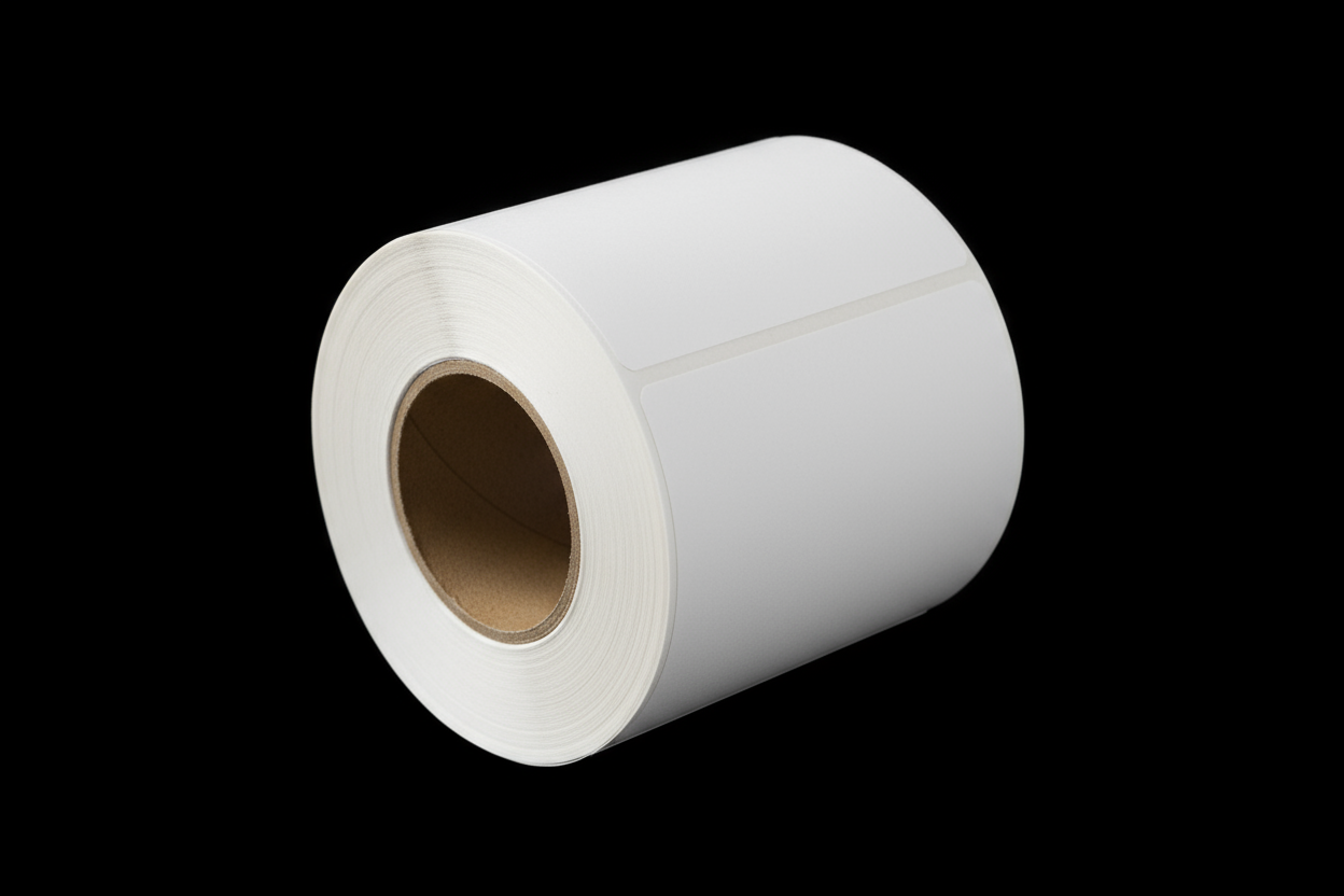 Thermal Shipping Labels roll without bar and photo background black