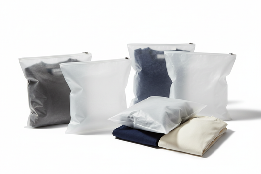 Frosted zipper bags  t-shirt packing use
