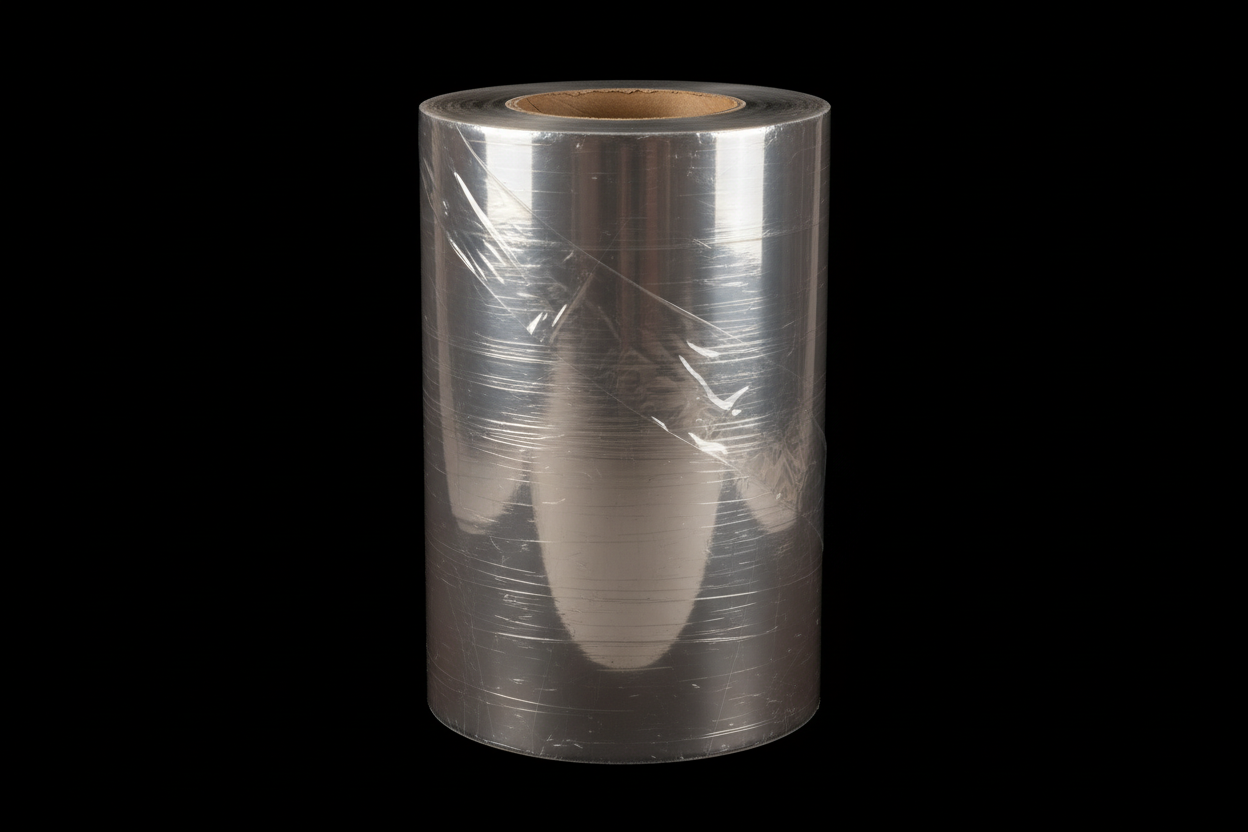 Large Film wrap Roll for Packing  photo background is black