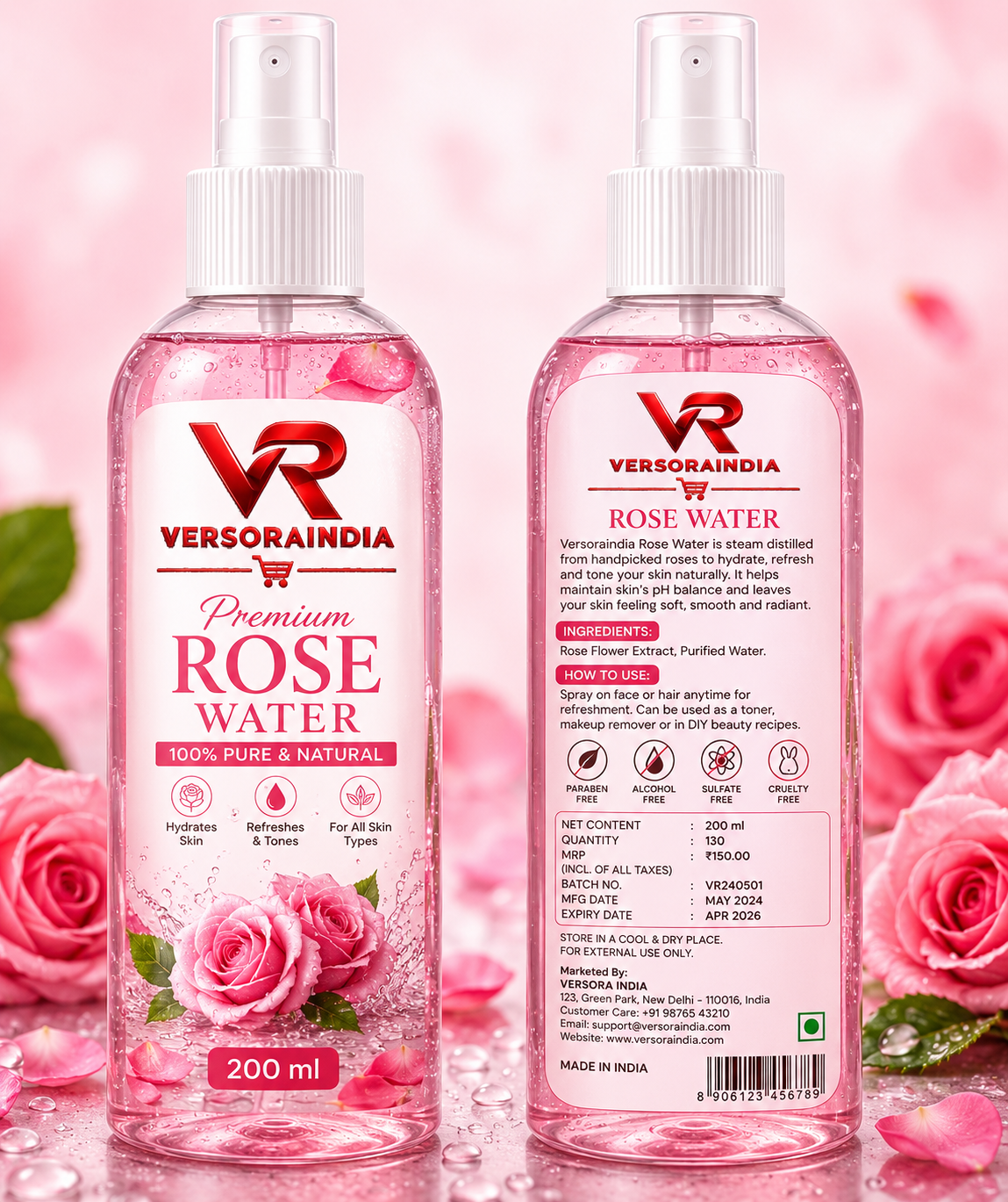 versora india rose water